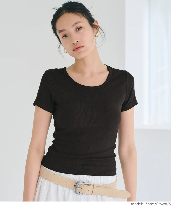 とろみリブUネックTシャツ レディース メール便可 - Image 13