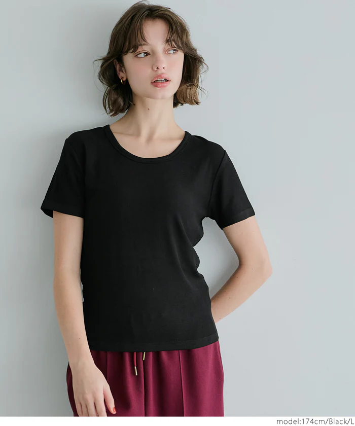 とろみリブUネックTシャツ レディース メール便可 - Image 15