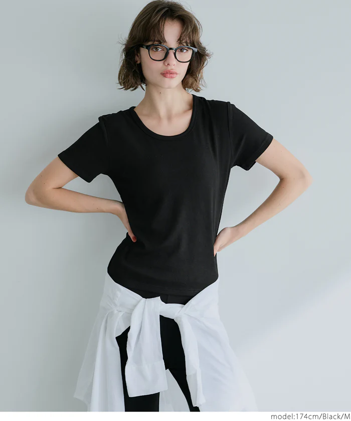 とろみリブUネックTシャツ レディース メール便可 - Image 17