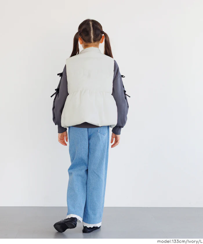 親子お揃いペプラム中綿ベスト キッズ メール便不可 - Image 4