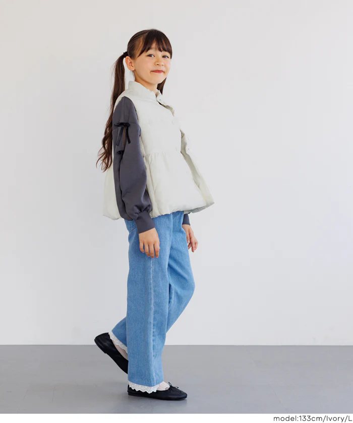 親子お揃いペプラム中綿ベスト キッズ メール便不可 - Image 6
