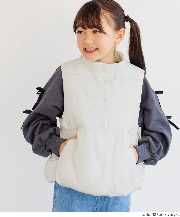 親子お揃いペプラム中綿ベスト キッズ メール便不可 - Image 7