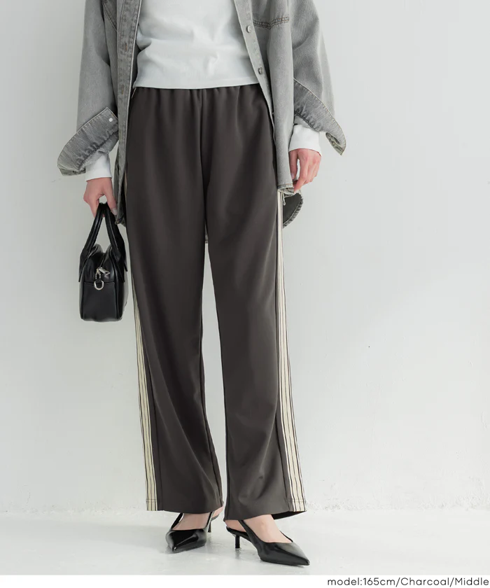 カットジョーゼットサイドラインパンツ レディース メール便不可 - Image 12