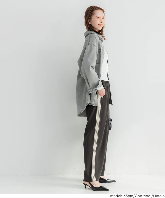 カットジョーゼットサイドラインパンツ レディース メール便不可 - Image 13