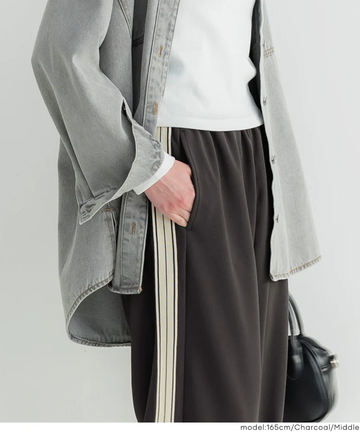 カットジョーゼットサイドラインパンツ レディース メール便不可 - Image 15