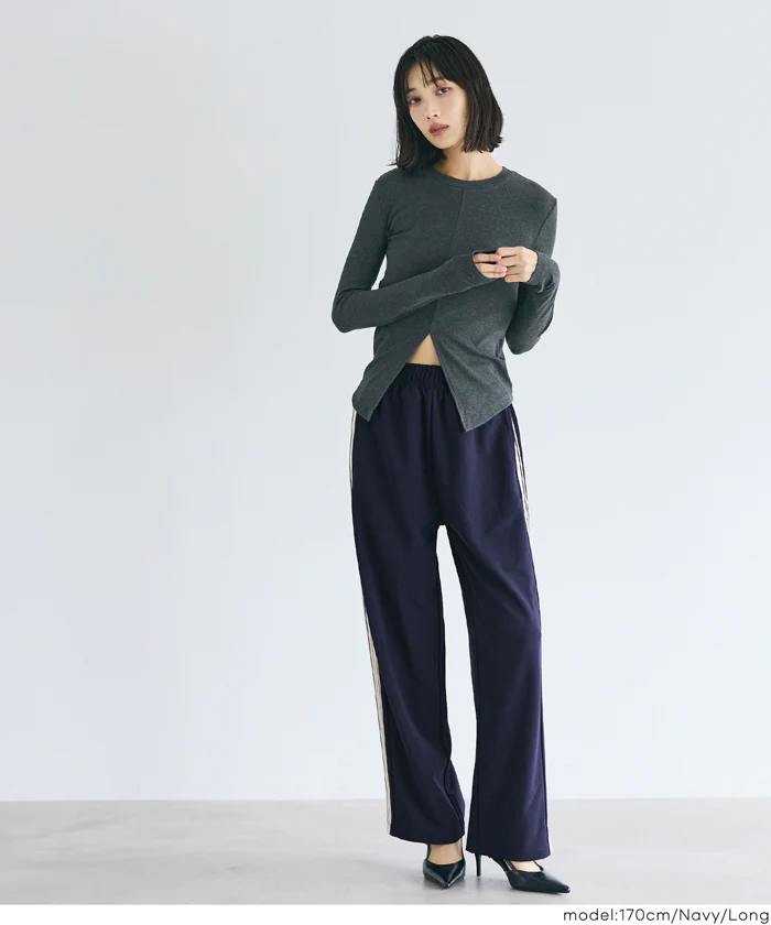 カットジョーゼットサイドラインパンツ レディース メール便不可 - Image 4