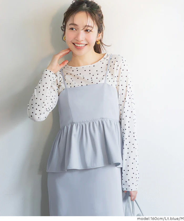 セール★2690円→1490円 ツイルペプラムキャミワンピース レディース メール便不可 - Image 14