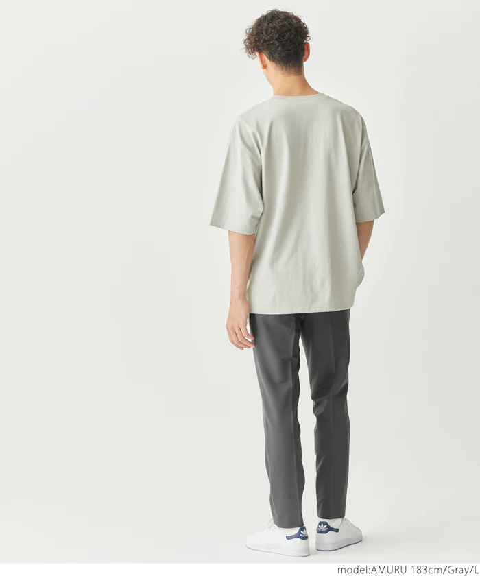 セール★2990円→1990円 パンツ メンズ スラックス タイトパンツ ロング丈 ウエスト紐 フロントボタン ポケット 無地 伸縮性 メール便不可 24ss - Image 4