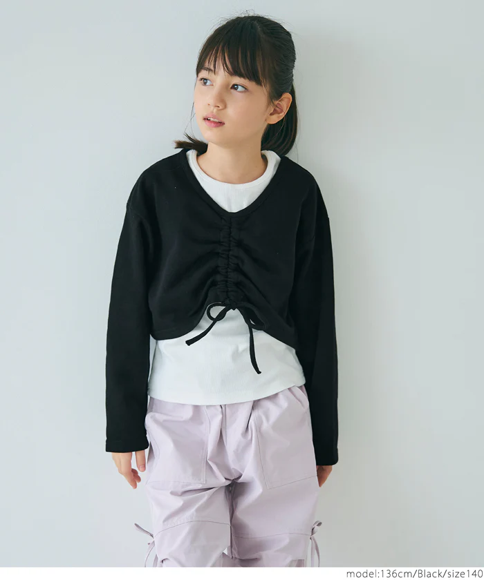 セール★1690円→550円 シャーリング短丈スウェットタンクトップ2枚セット キッズ メール便不可 - Image 4