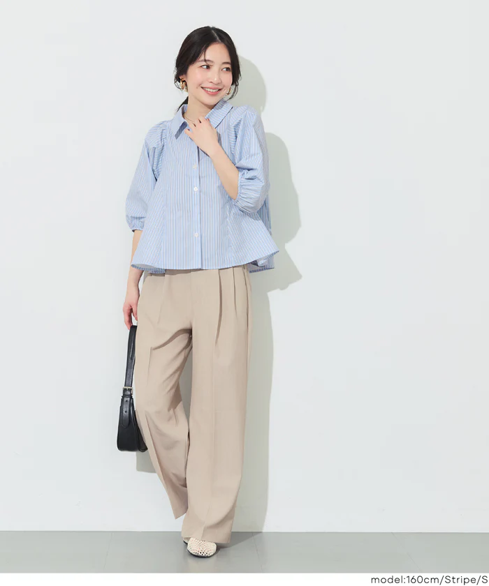 パフスリーブフレアシャツ レディース メール便不可 - Image 10