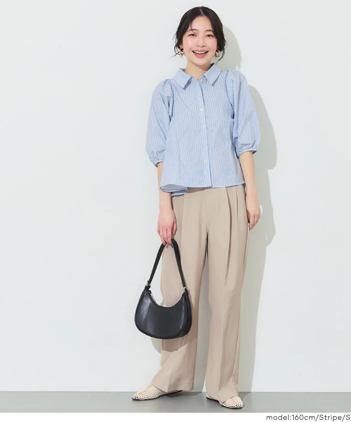 パフスリーブフレアシャツ レディース メール便不可 - Image 8
