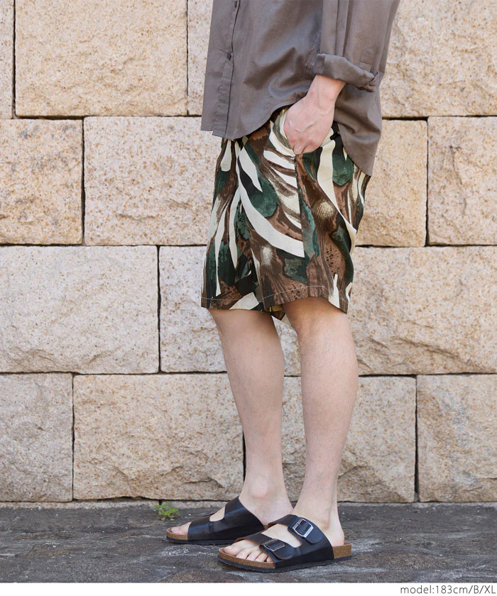 ワッシャーナイロンアブストラクト柄ショートパンツ メンズ メール便不可 - Image 11