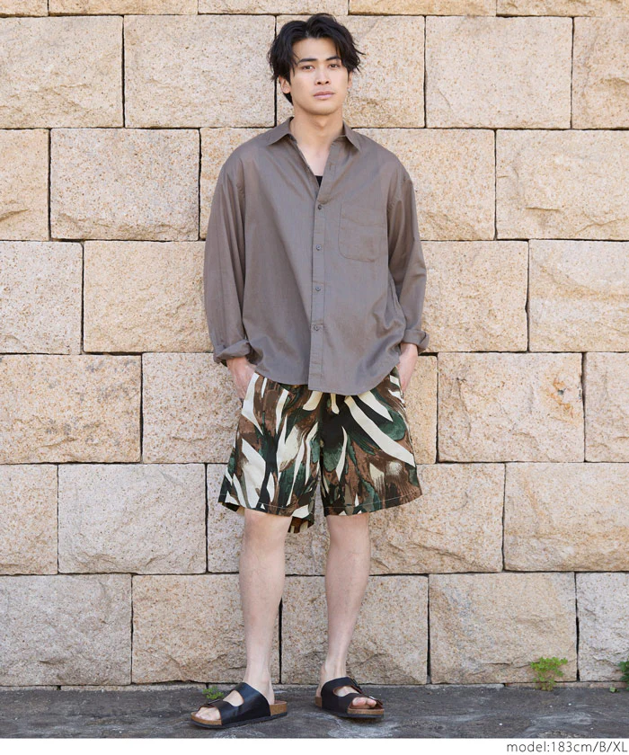 ワッシャーナイロンアブストラクト柄ショートパンツ メンズ メール便不可 - Image 12