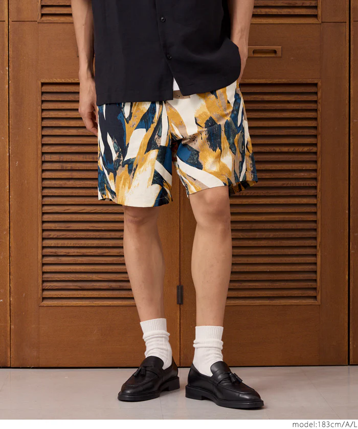 ワッシャーナイロンアブストラクト柄ショートパンツ メンズ メール便不可 - Image 6