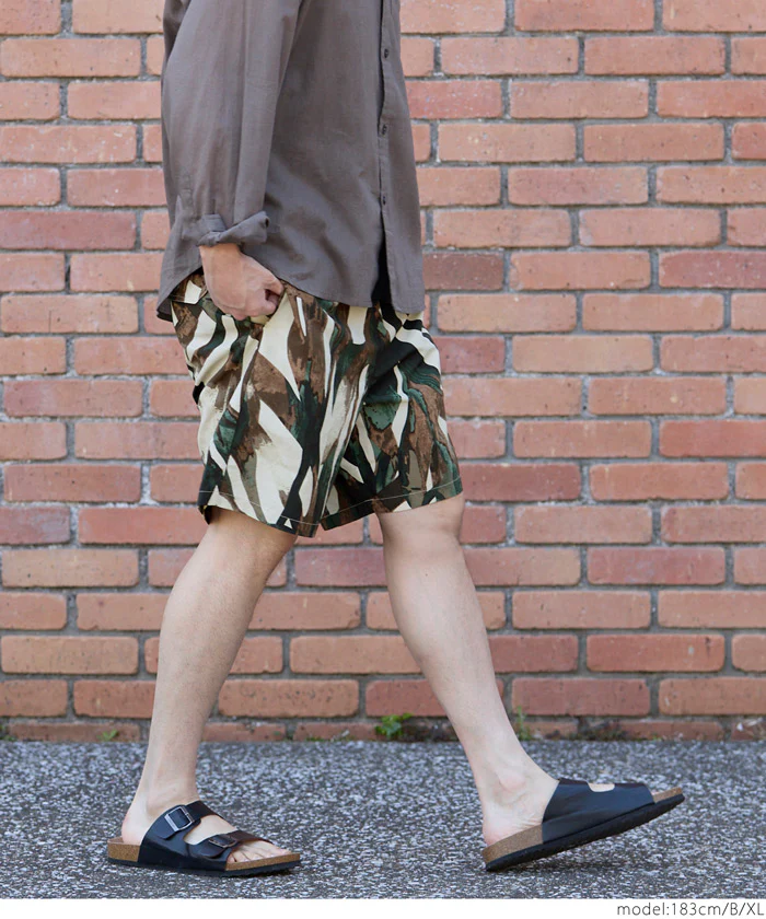 ワッシャーナイロンアブストラクト柄ショートパンツ メンズ メール便不可 - Image 9