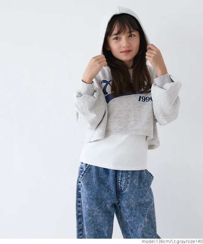 セール★1990円→550円 クロップド丈フーディ―＆インナータンク 2枚セット キッズ メール便不可 - Image 6