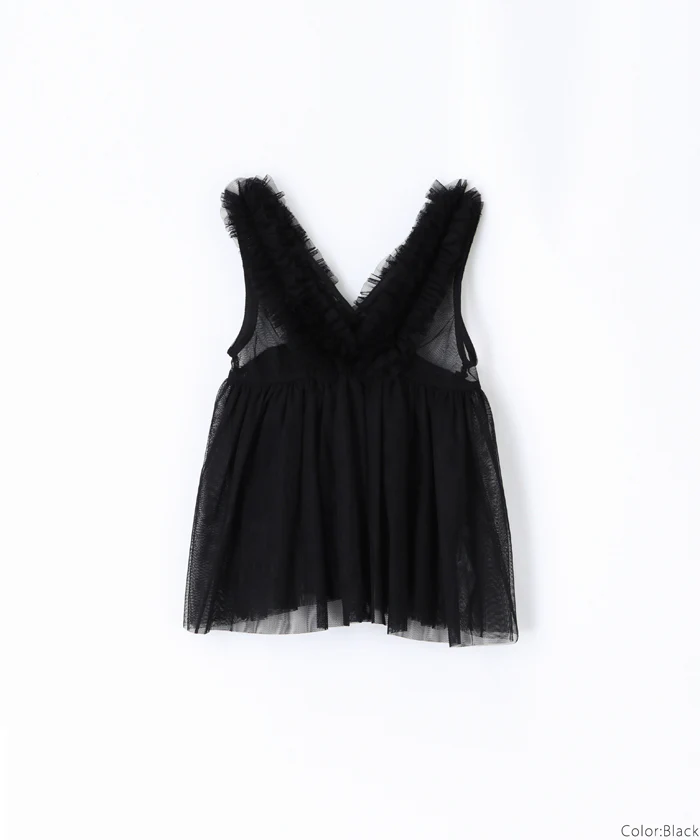 セール★1490円→990円 親子お揃いチュールVネックトップス キッズ メール便不可 - Image 15