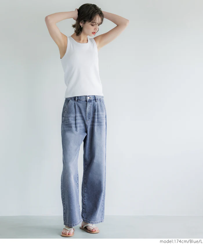 サマーデニムタックパンツ レディース メール便不可 coca コカ - Image 17
