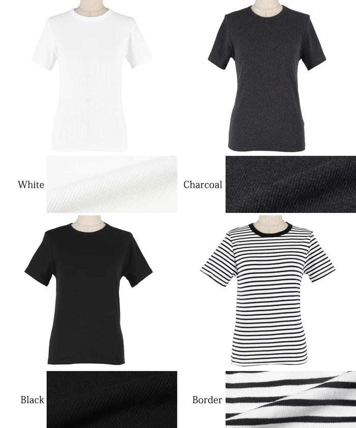 細リブクルーネックTシャツ レディース メール便可 coca コカ - Image 21