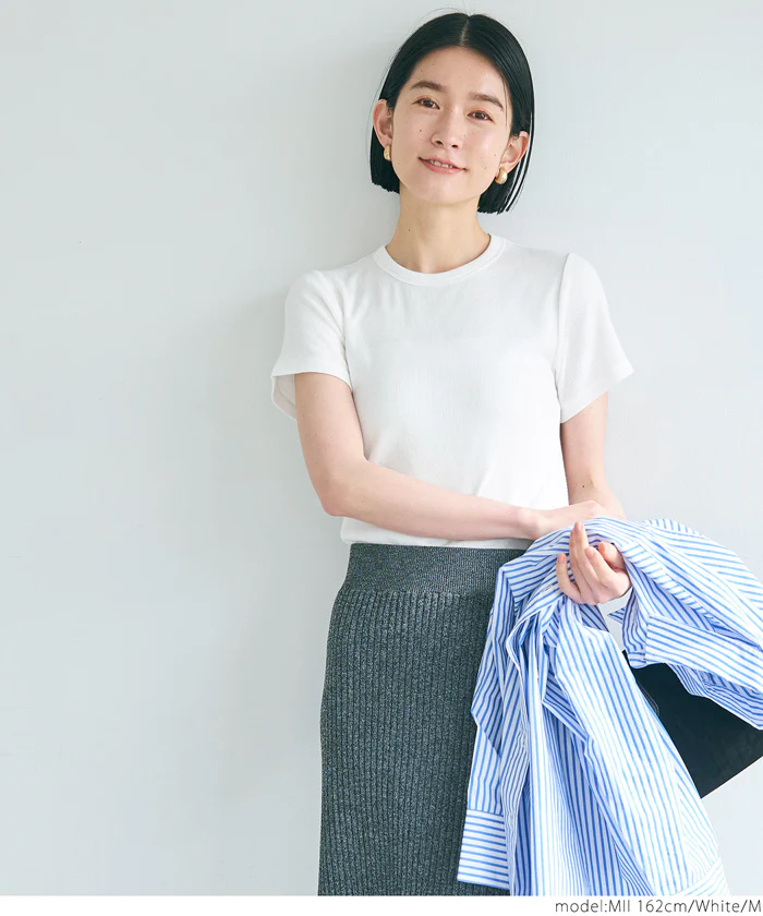 細リブクルーネックTシャツ レディース メール便可 coca コカ - Image 6