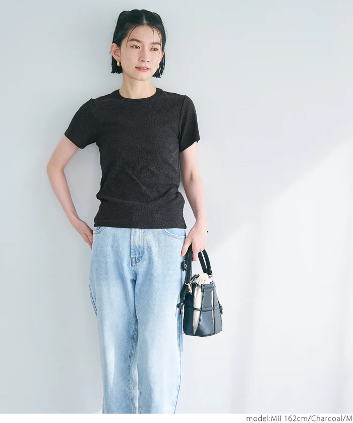 細リブクルーネックTシャツ レディース メール便可 coca コカ - Image 7