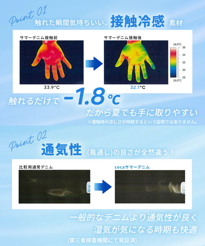 サマーデニムウエストゴムイージーパンツ レディース メール便不可 - Image 2