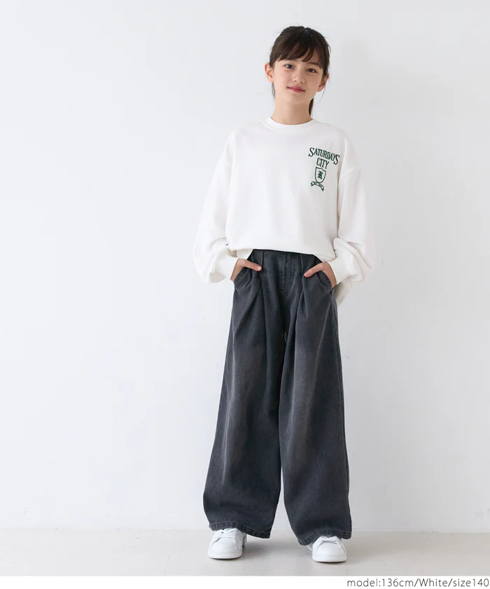 セール★1690円→550円 親子お揃い裏毛刺繍オーバーサイズスウェットトップス キッズ メール便不可 - Image 14