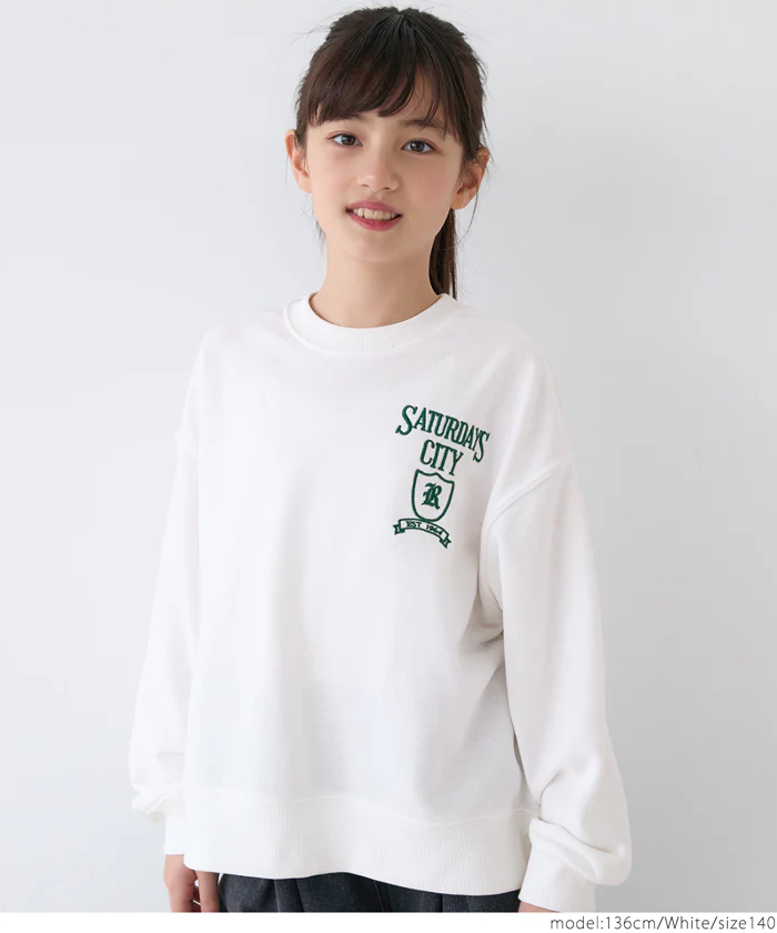 セール★1690円→550円 親子お揃い裏毛刺繍オーバーサイズスウェットトップス キッズ メール便不可 - Image 16