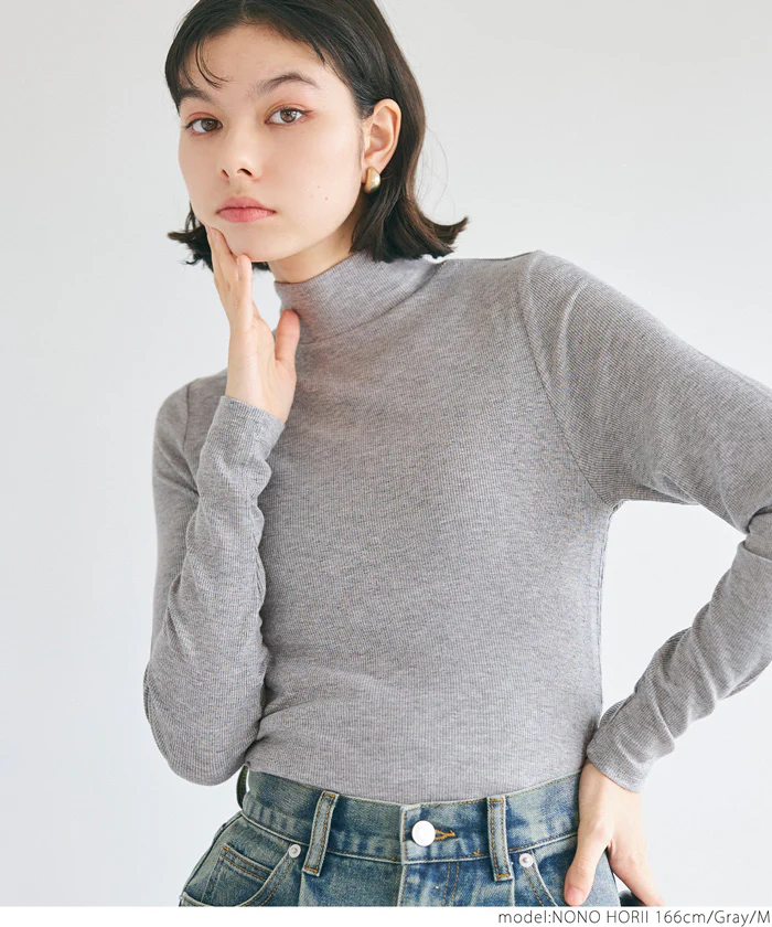 WEB限定セール ★1490円→550円リブテレコタートルネックトップス レディース メール便不可 - Image 16
