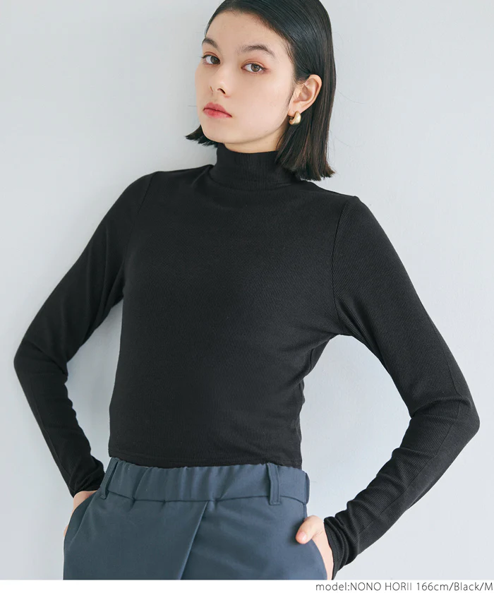 WEB限定セール ★1490円→550円リブテレコタートルネックトップス レディース メール便不可 - Image 6