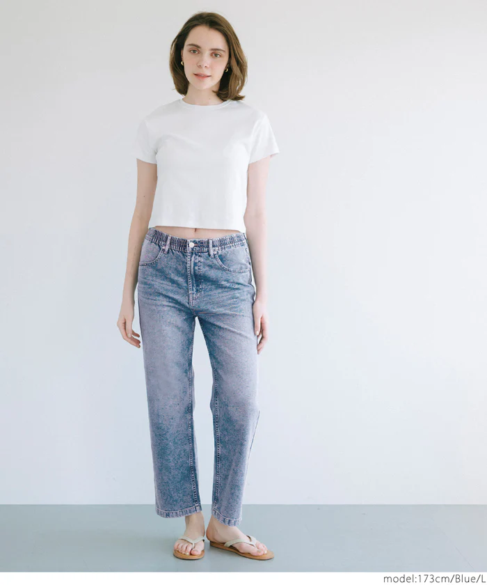 サマーデニムテーパードパンツ レディース メール便不可 - Image 11