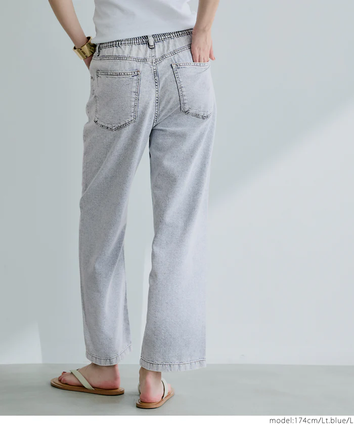 サマーデニムテーパードパンツ レディース メール便不可 - Image 13