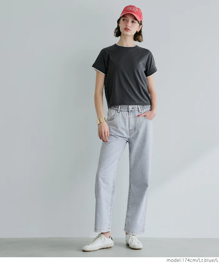 サマーデニムテーパードパンツ レディース メール便不可 - Image 16