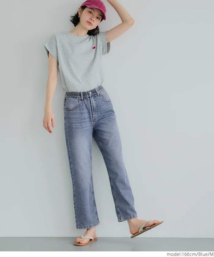 サマーデニムテーパードパンツ レディース メール便不可 - Image 6
