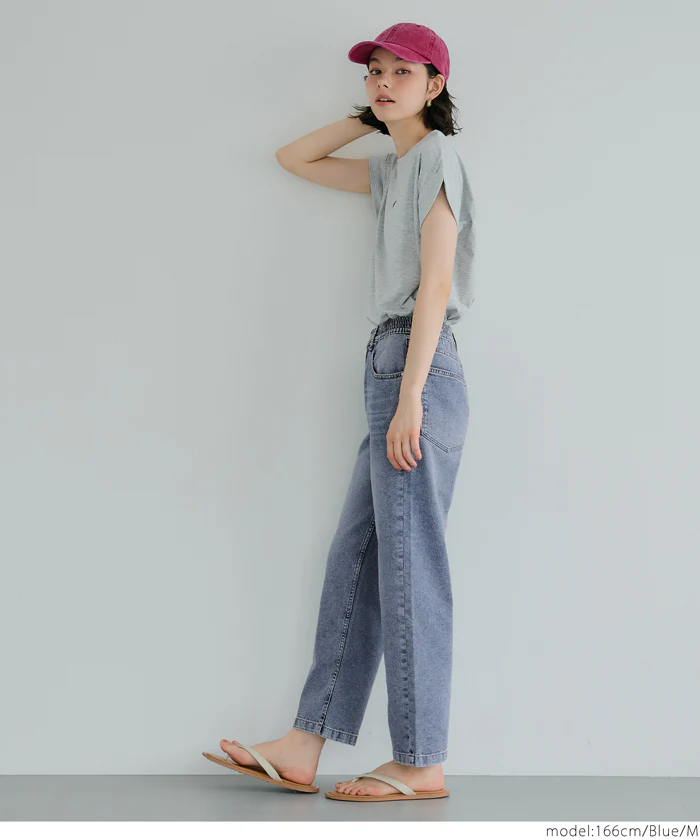 サマーデニムテーパードパンツ レディース メール便不可 - Image 8
