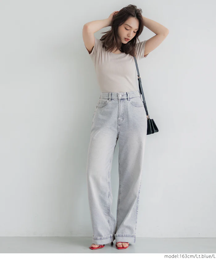 サマーデニムロールアップパンツ レディース メール便不可 - Image 11