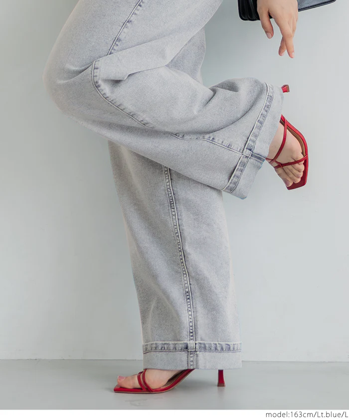 サマーデニムロールアップパンツ レディース メール便不可 - Image 13
