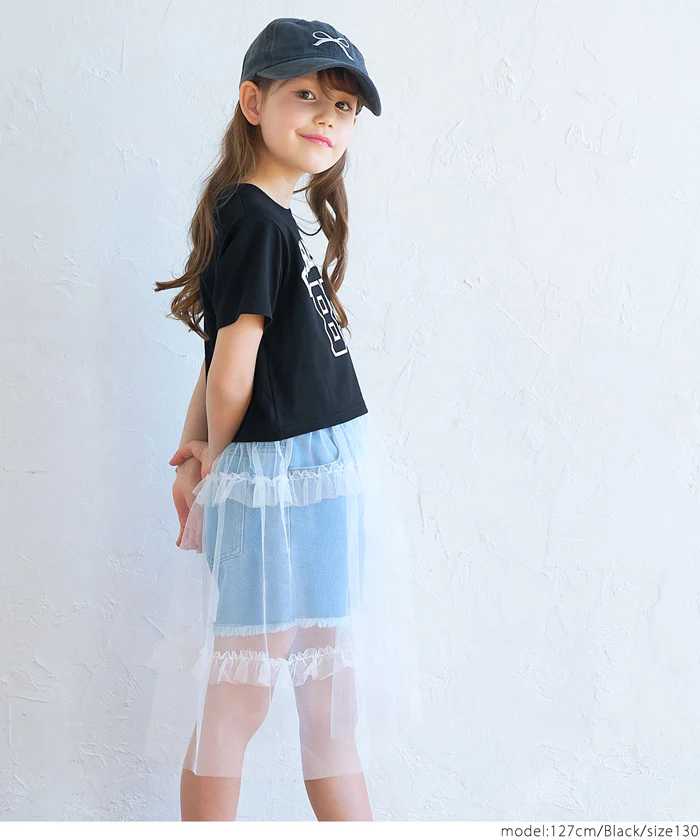 セール★1490円→990円 チュールスカートドッキングTシャツ キッズ メール便不可 - Image 3