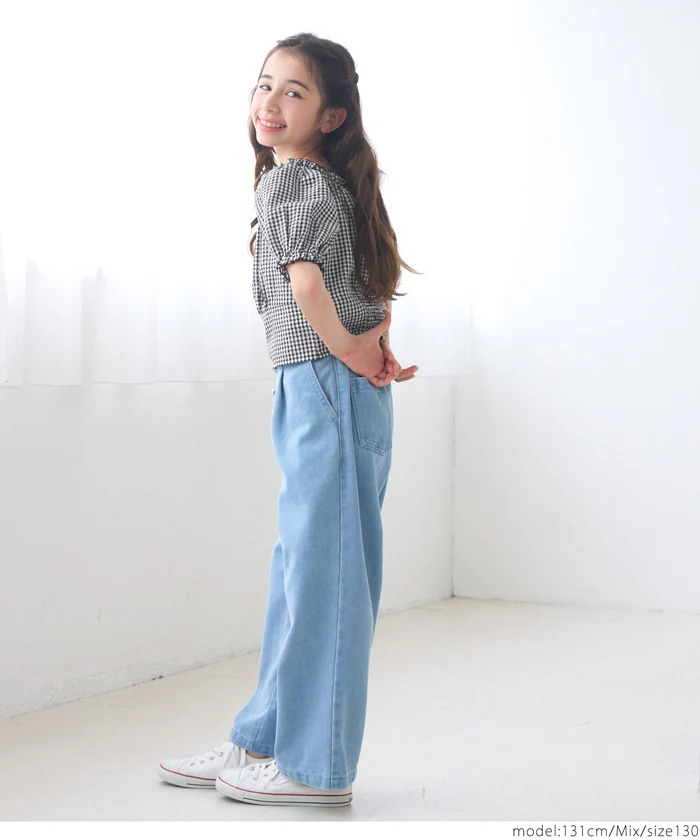 セール★1490円→990円リボンギンガムチェックブラウス キッズ メール便不可 - Image 6