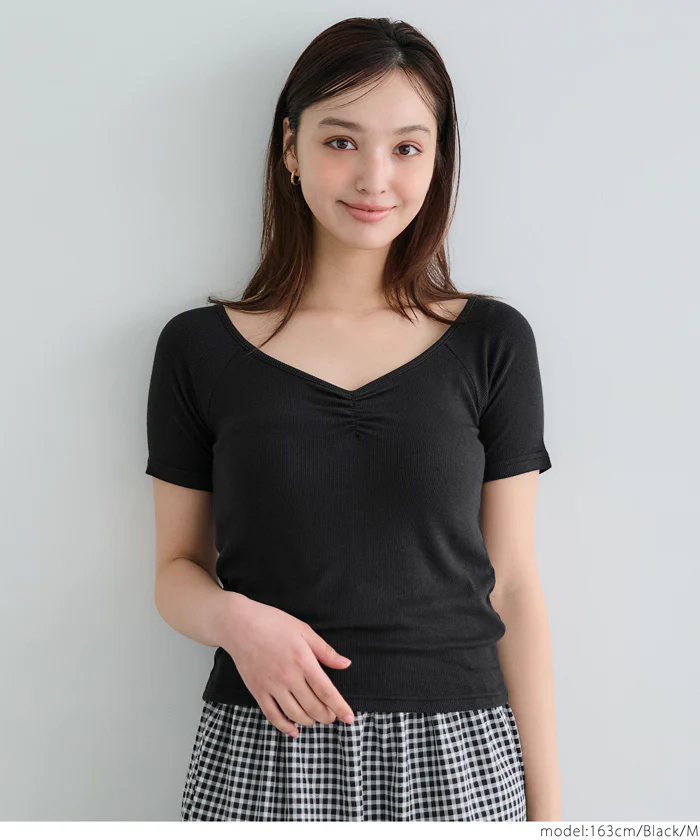 WEB限定セール ★990円→110円リブギャザートップス レディース メール便不可 - Image 7