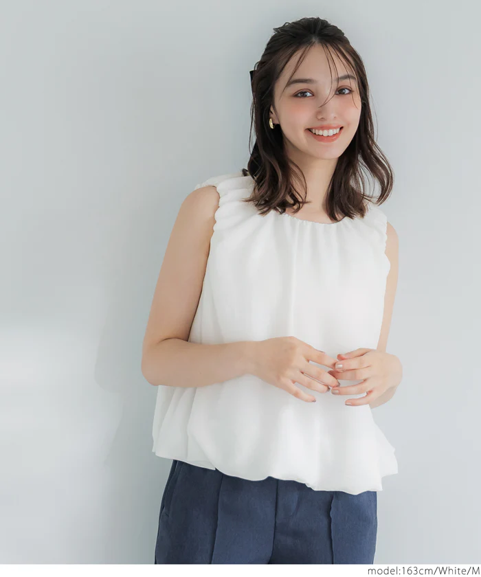 バルーンノースリーブブラウス レディース メール便不可 - Image 11