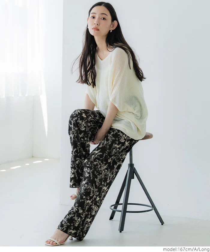 柄リラックスパンツ レディース メール便不可 - Image 6