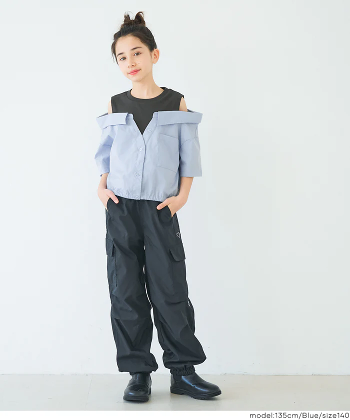 タンクドッキングオープンショルダーシャツ キッズ メール便不可 - Image 2