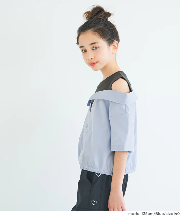タンクドッキングオープンショルダーシャツ キッズ メール便不可 - Image 3