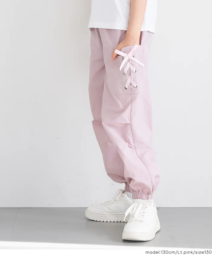 レースアップポケットパラシュートパンツ キッズ メール便不可 - Image 11