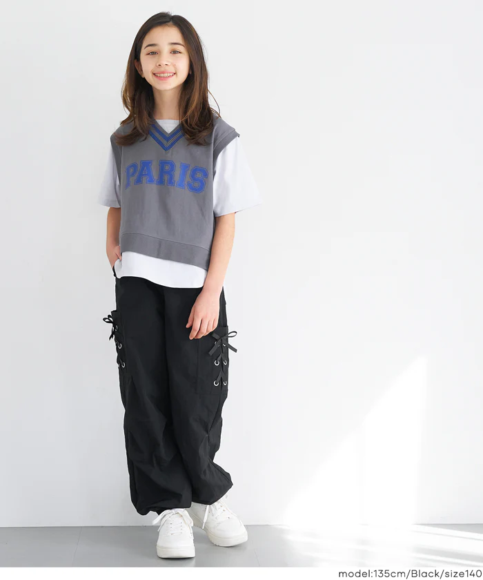 レースアップポケットパラシュートパンツ キッズ メール便不可 - Image 12