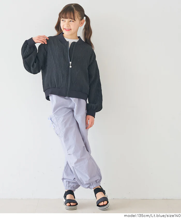 レースアップポケットパラシュートパンツ キッズ メール便不可 - Image 2