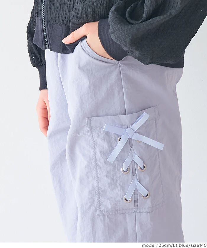 レースアップポケットパラシュートパンツ キッズ メール便不可 - Image 4