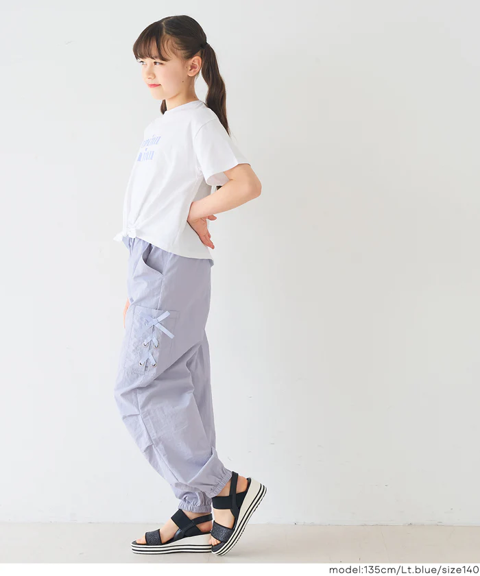レースアップポケットパラシュートパンツ キッズ メール便不可 - Image 6