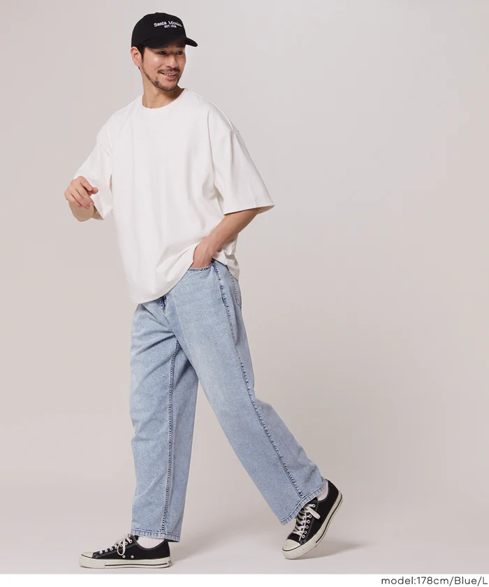 サマーデニムワイドパンツ メンズ メール便不可 - Image 3